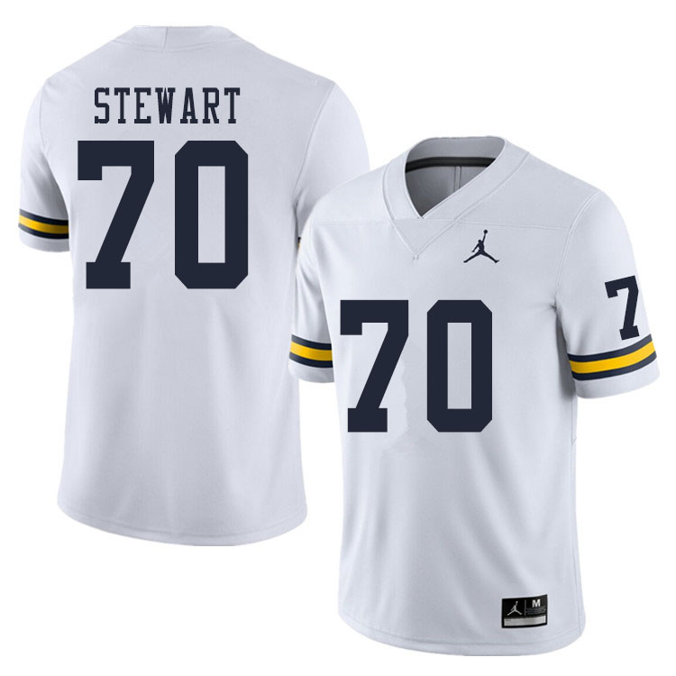 Men #70 Jack Stewart Michigan Wolverines College Football Jerseys Sale-White